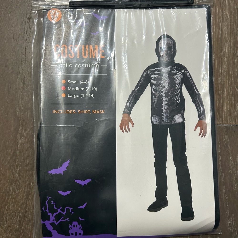 Skeleton Costume for Kids - Black and White
